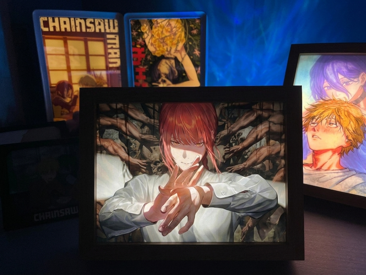 Chainsaw Man Anime Light Box Series – LED Light Painting Frames & Wall Art
